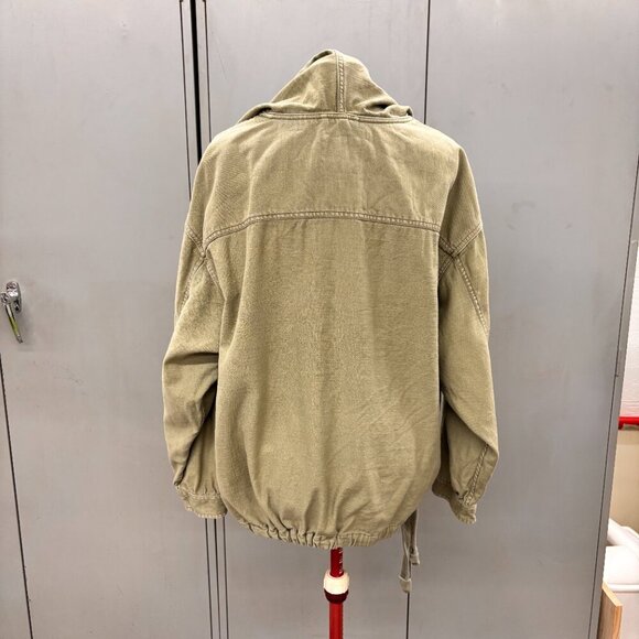 AMERICAN EAGLE HOODED WOMEN DRAWSTRING PULLOVER JACKET SHIRT OLIVE GREEN Sz XL - Picture 3 of 13